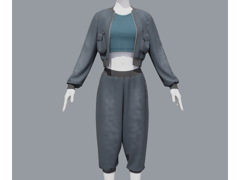 Aladdin women sports costume 3D 모델