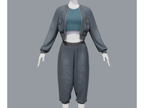 Aladdin women sports costume 3D Model