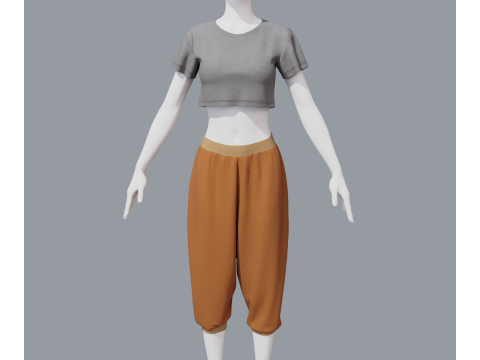 Aladdin women sports costume 3D 모델