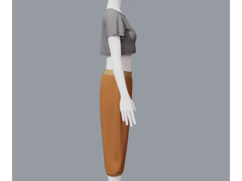 Aladdin women sports costume 3D Model