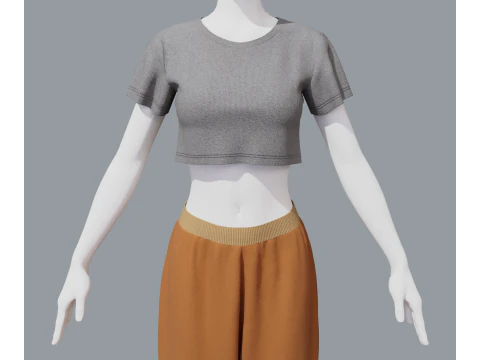 Aladdin women sports costume 3D Model