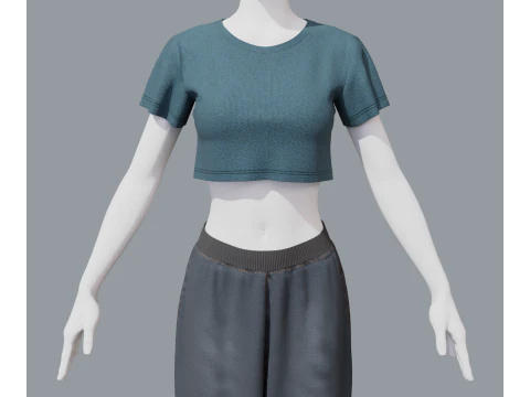 Aladdin women sports costume 3D Model