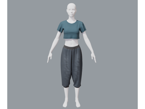 Aladdin women sports costume 3D 모델