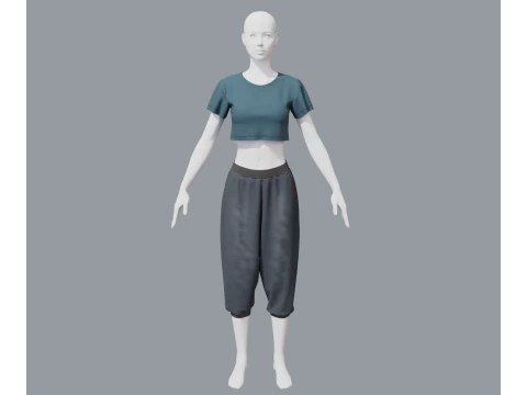 Aladdin women sports costume 3D Model