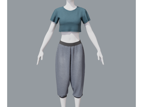 Aladdin women sports costume 3D 모델