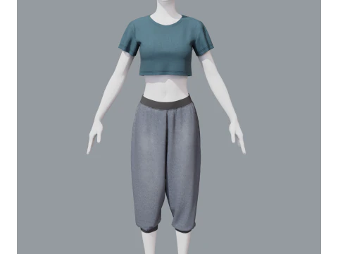 Aladdin women sports costume 3D Model