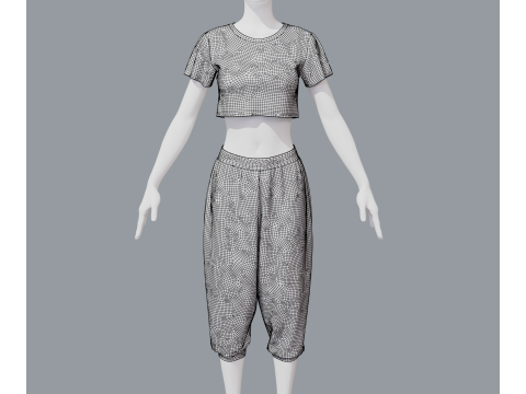 Aladdin women sports costume 3D 모델