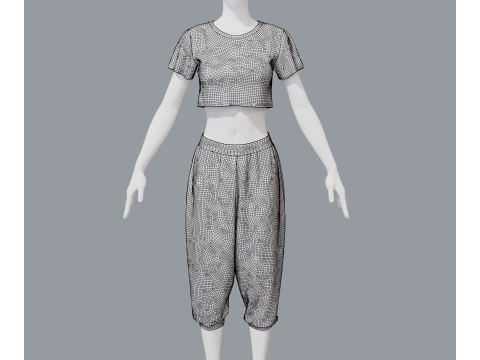 Aladdin women sports costume 3D Model
