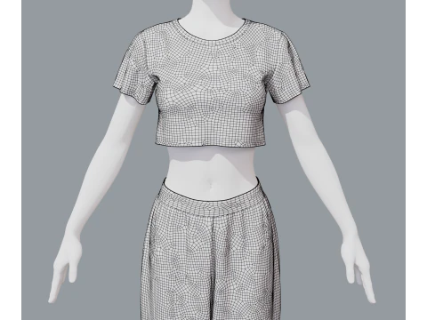 Aladdin women sports costume 3D Model