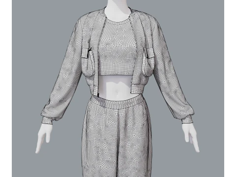 Aladdin women sports costume 3D Model