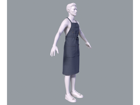 Mens apron 3D मॉडल