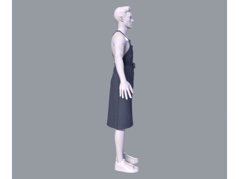 Mens apron 3D मॉडल