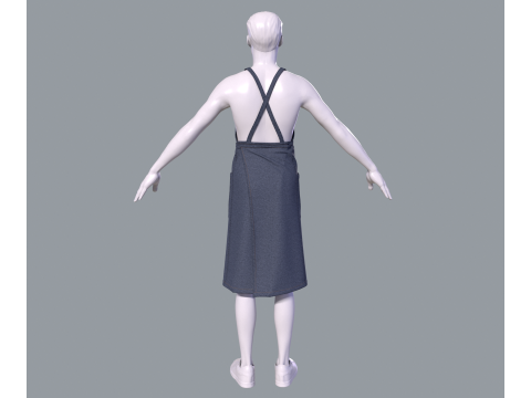 Mens apron 3D मॉडल