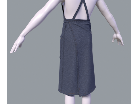 Mens apron 3D मॉडल