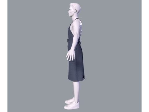 Mens apron 3D मॉडल