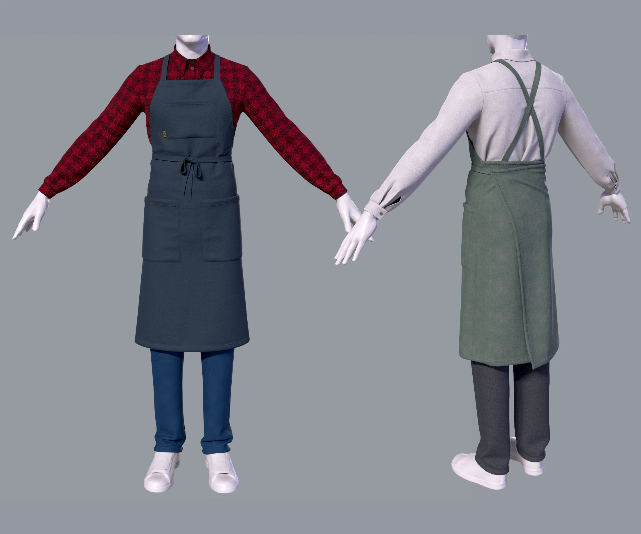 Mens suit with apron 3D Model .c4d .max .obj .3ds .fbx .stl .blend