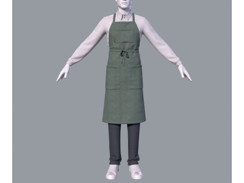Mens suit with apron 3D Modell