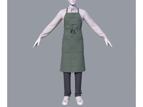 Mens suit with apron 3D Model