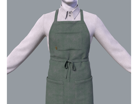 Mens suit with apron 3D Modell