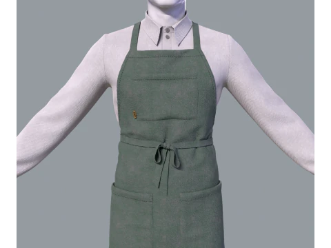 Mens suit with apron 3D Model