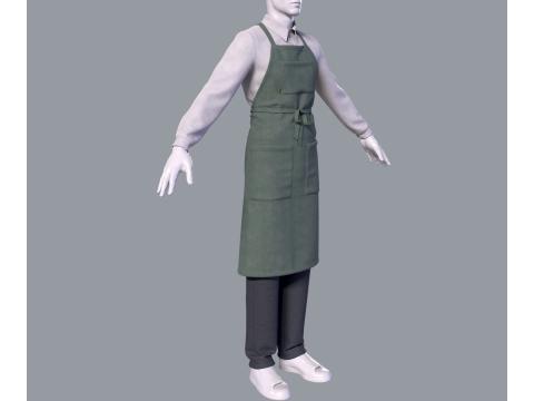 Mens suit with apron 3D Modell