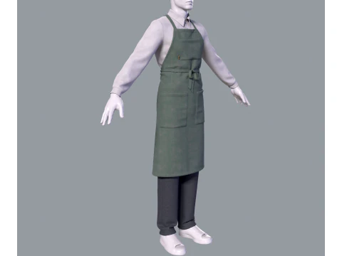 Mens suit with apron 3D Model