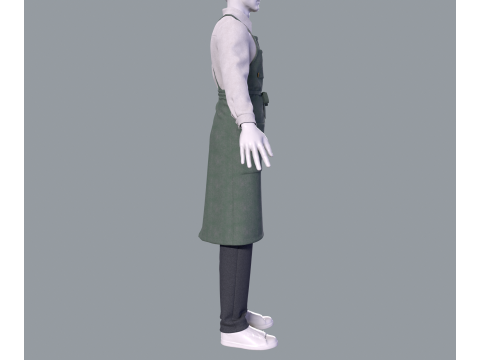 Mens suit with apron 3D Modell