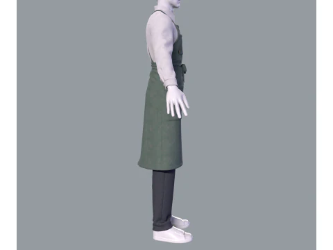 Mens suit with apron 3D Model