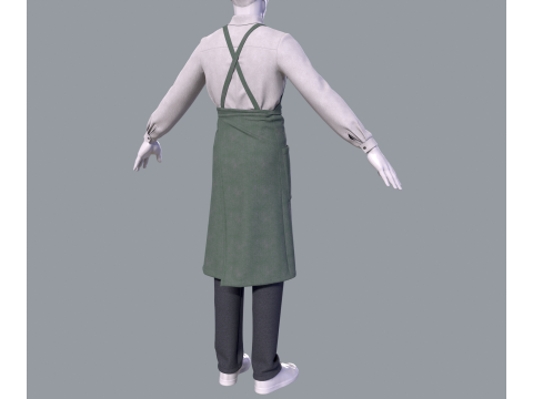 Mens suit with apron 3D Modell