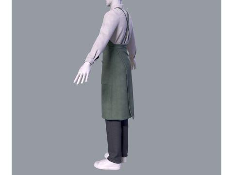 Mens suit with apron 3D Modell