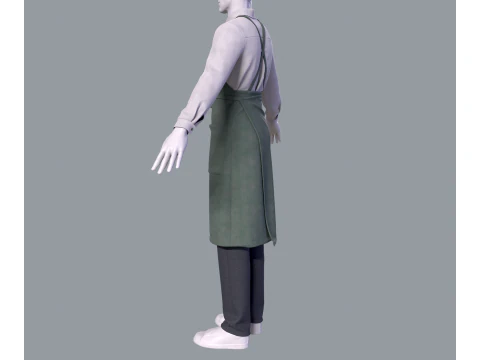 Mens suit with apron 3D Model