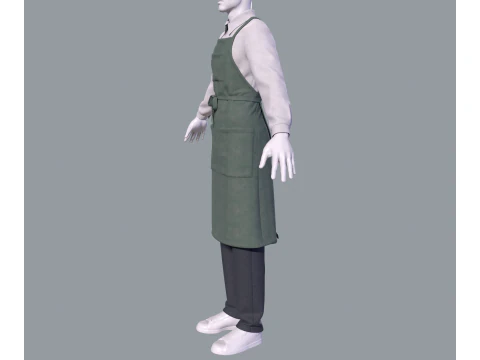 Mens suit with apron 3D Model
