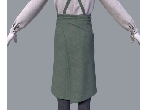 Mens suit with apron 3D Modell