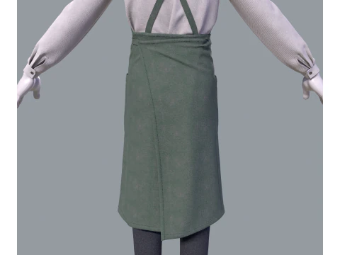 Mens suit with apron 3D Model