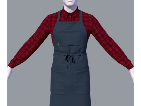 Mens suit with apron 3D Model