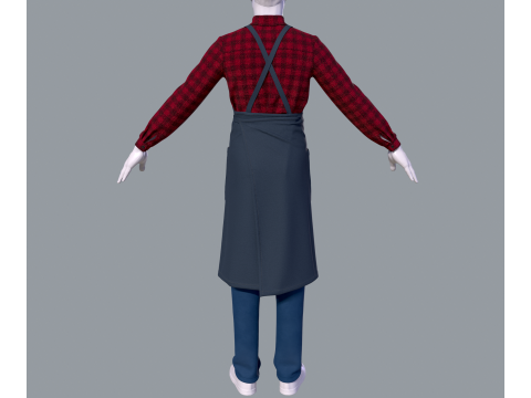 Mens suit with apron 3D Modell