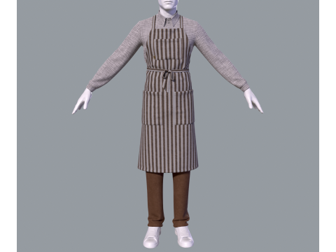 Mens suit with apron 3D Modell
