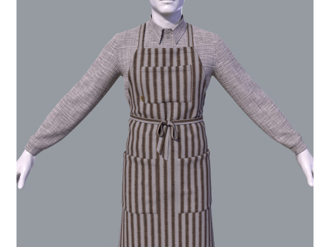 Mens suit with apron 3D Modell