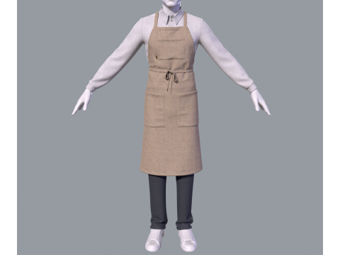 Mens suit with apron 3D Modell