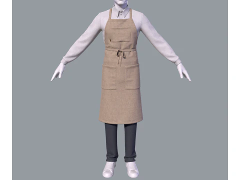 Mens suit with apron 3D Model