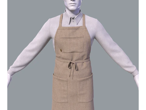 Mens suit with apron 3D Model