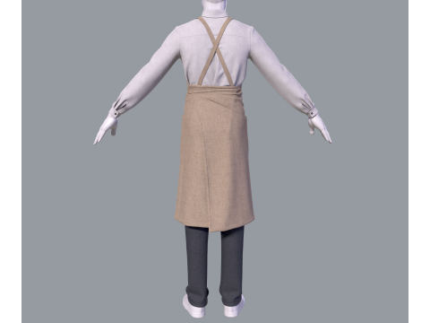 Mens suit with apron 3D Modell