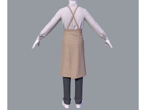 Mens suit with apron 3D Model