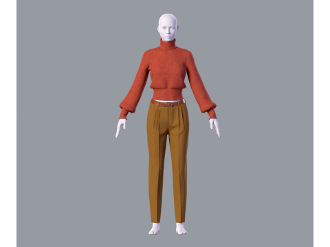 Жіночий светр і штани 3D Модель
