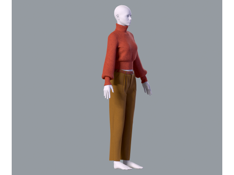 Pull et pantalon pour femme Modèle 3D