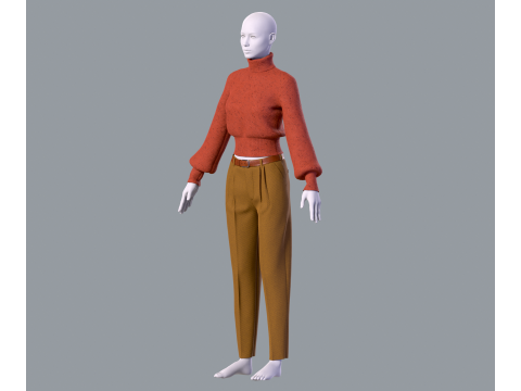Pull et pantalon pour femme Modèle 3D