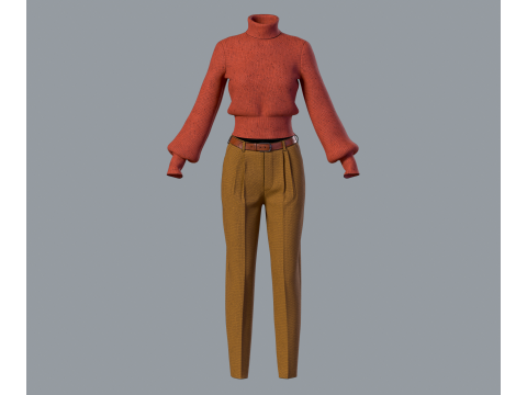 Pull et pantalon pour femme Modèle 3D