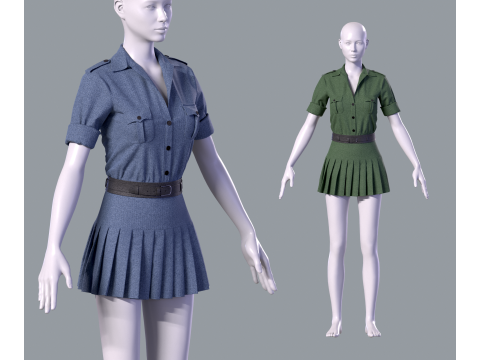 Roupa casual feminina Modelo 3D