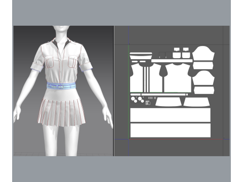 Womens casual outfit 3D Model