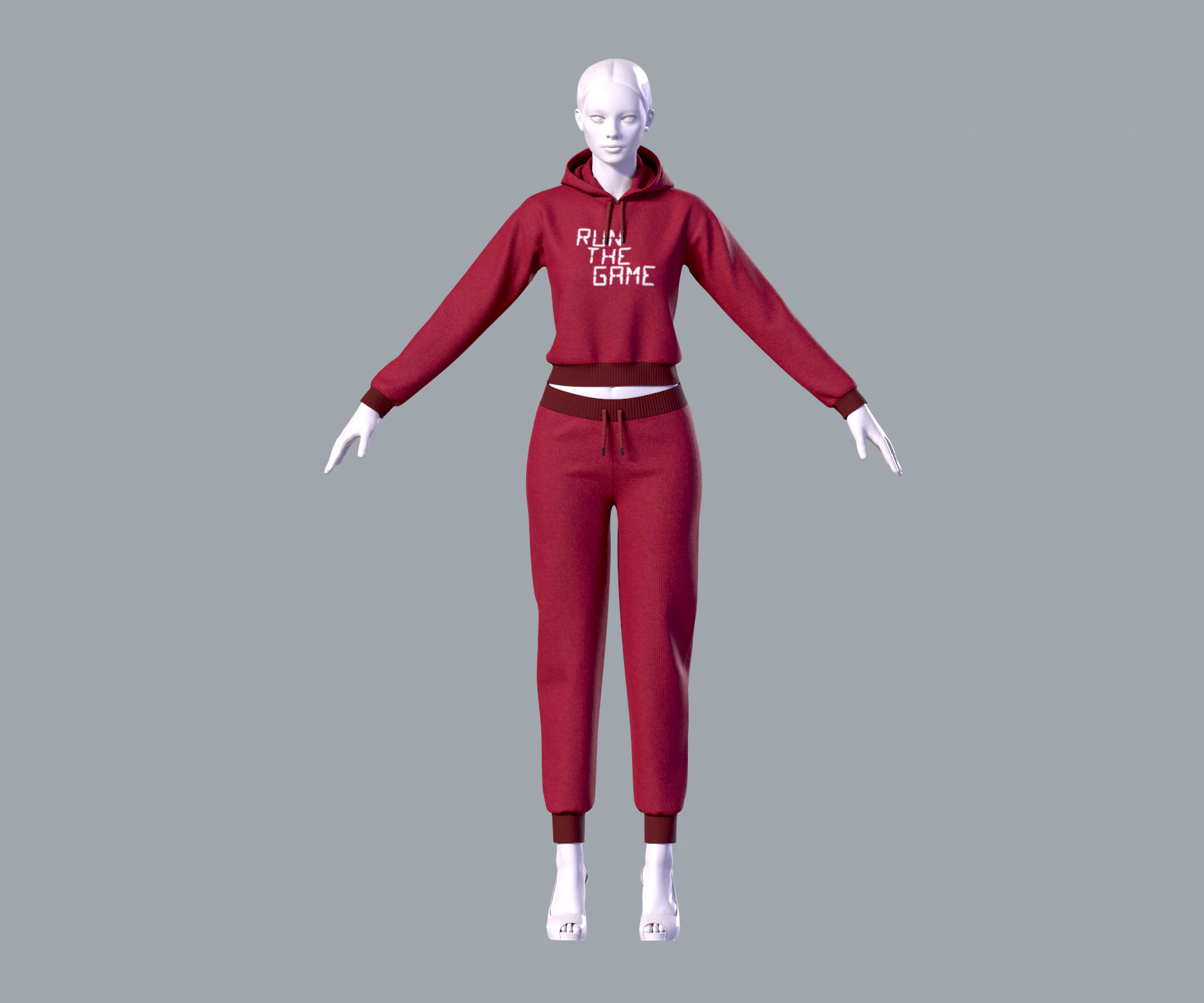 Simple Womens Tracksuit 3D Model .c4d .max .obj .3ds .fbx .stl .blend 